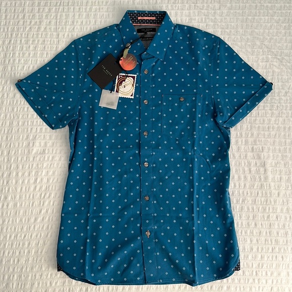 Ted Baker Short Sleeve Floral Geo Shirt - Picture 1 of 2